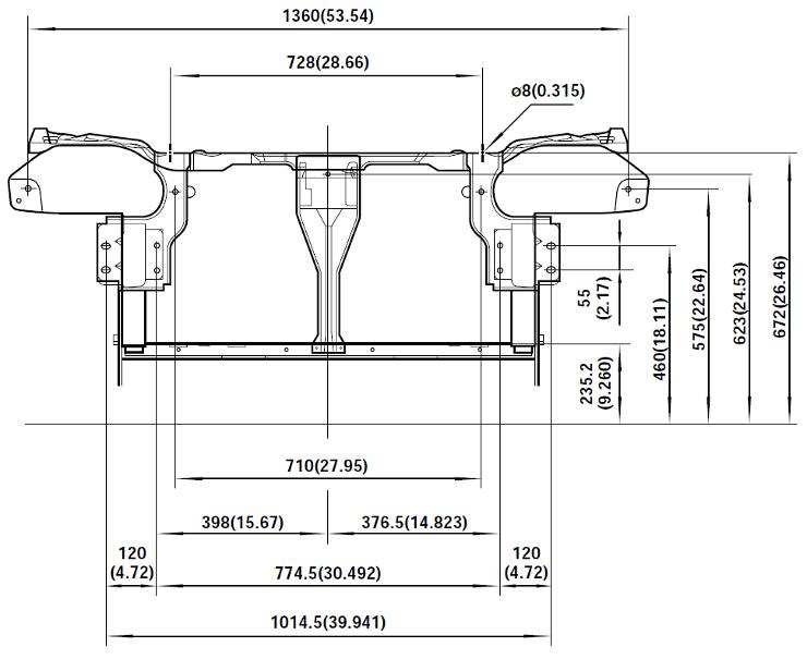 pas przedni daewoo lanos, lanos panel przedni